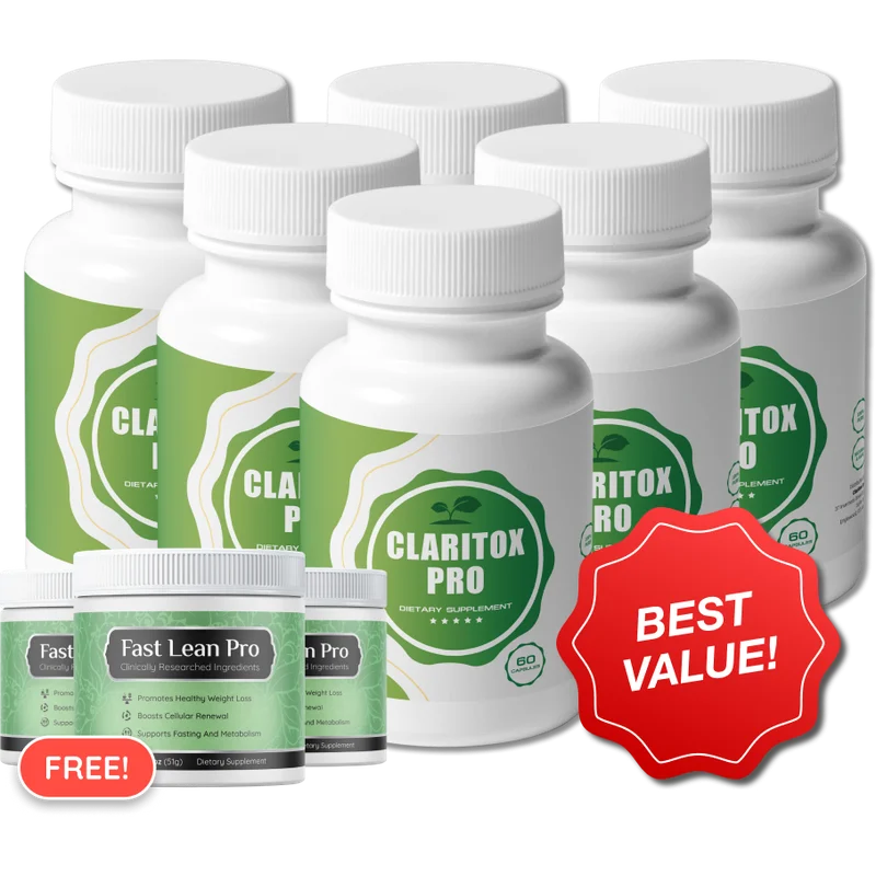 Claritox Pro Cognitive Supplement Bottle (6 Bottle / 180 Day Pack)